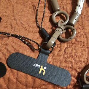 Black and Brown Lanyard with Gold Accent